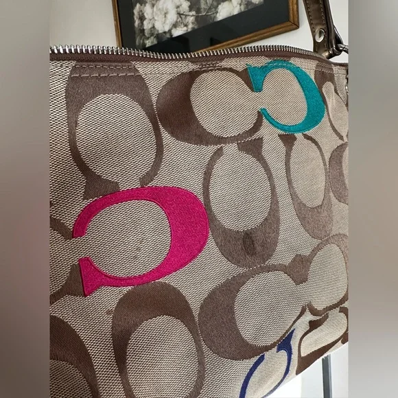 RARE Y2K Coach Poppy Embroidered Signature Hippie Purse - Picture 7 of 10